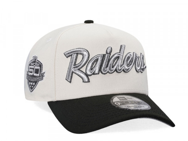 New Era Las Vegas Raiders 50th Anniversary Chrome Two Tone Edition A Frame Snapback Cap