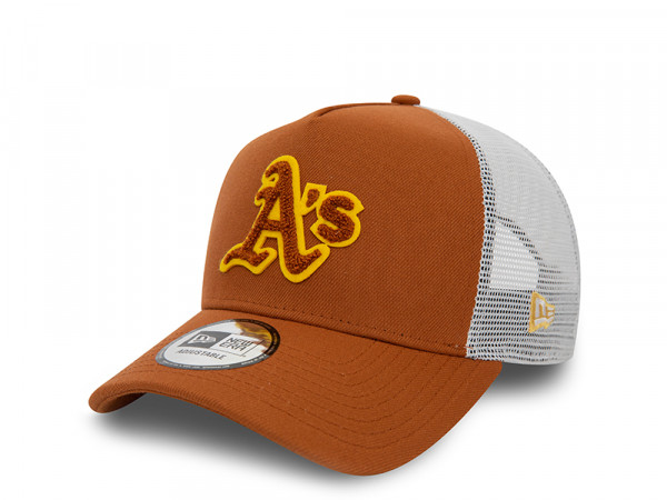 New Era Oakland Athletics Boucle Brown 9Forty A Frame Trucker Snapback Cap