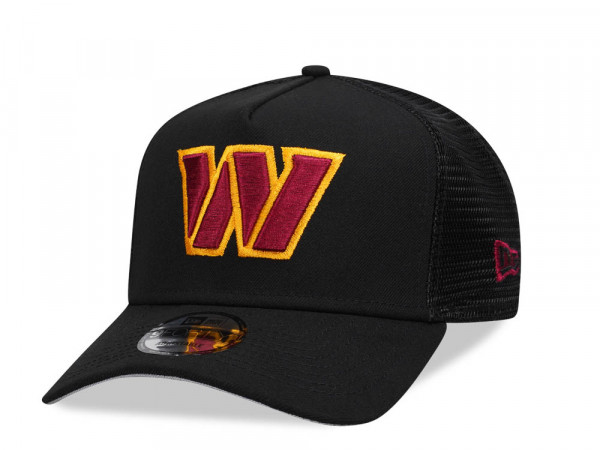 New Era Washington Commanders Black 9Forty A Frame Trucker Snapback Cap