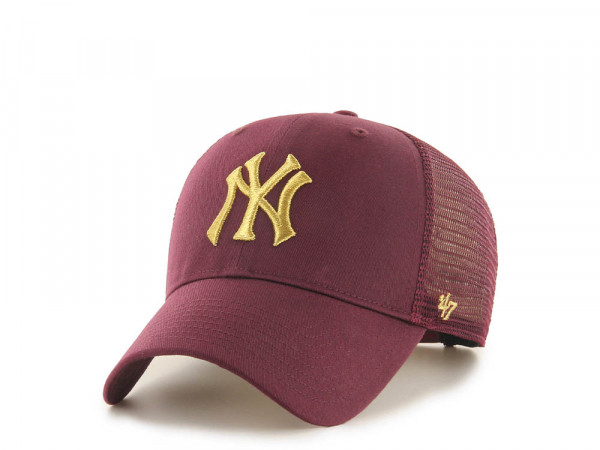 47Brand New York Yankees Classic DP Maroon Trucker Snapback Cap