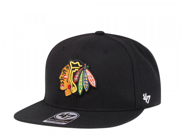 47Brand Chicago Blackhawks No Shot Black Captain Snapback Cap