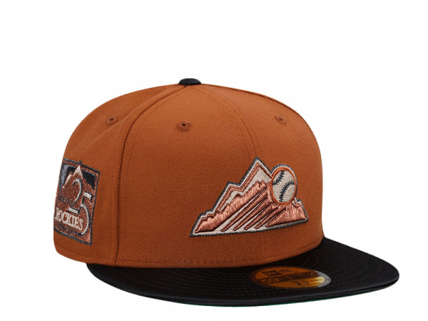 New Era Colorado Rockies 25th Anniversary Earthy Copper Satin Brim Two Tone Edition 59Fifty Fitted Cap