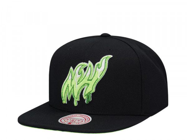 Mitchell & Ness Miami Heat Slime Drip Hardwood Classic Snapback Cap