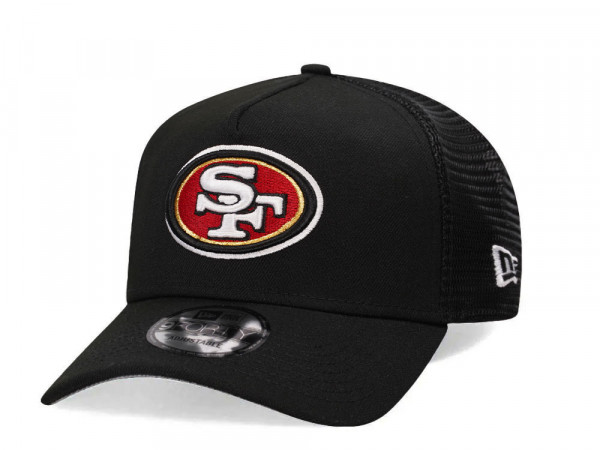 New Era San Francisco 49Ers Black Trucker A Frame 9Forty Snapback Cap