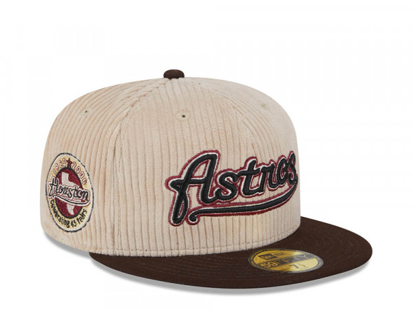 New Era Houston Astros 45th Anniversary Fall Cord Khaki 59Fifty Fitted Cap