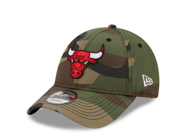 New Era Chicago Bulls Green Camo 9Forty Strapback Cap