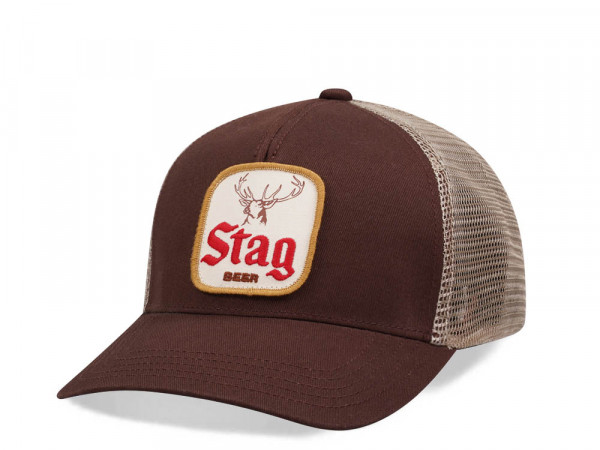 American Needle Stag Valin Brown Trucker Snapback Cap