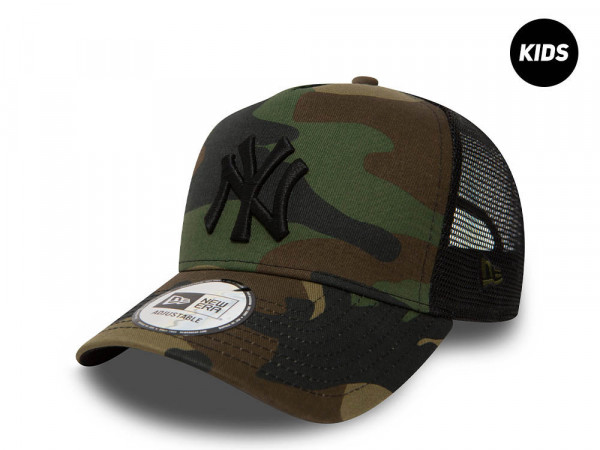 New Era New York Yankees Camo Trucker Kids 9Forty Strapback Cap