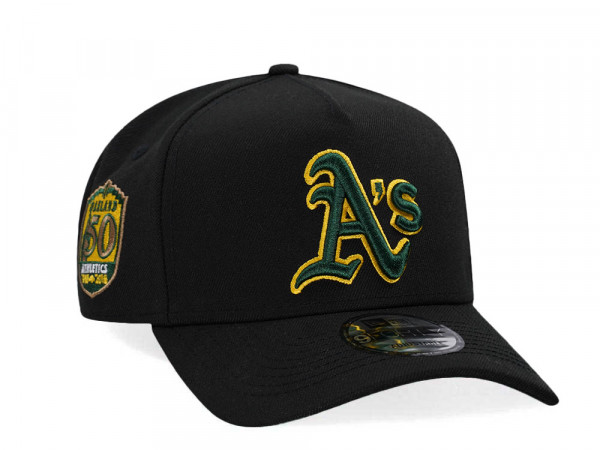 New Era Oakland Athletics 50th Anniversary All Black Edition A Frame Snapback Cap