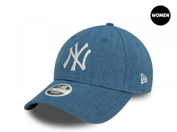 New Era New York Yankees Diamente Denim Blue Womens 9Forty Snapback Cap