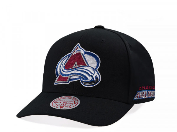 Mitchell & Ness Colorado Avalanche Pro Crown Fit Vintage Black Snapback Cap