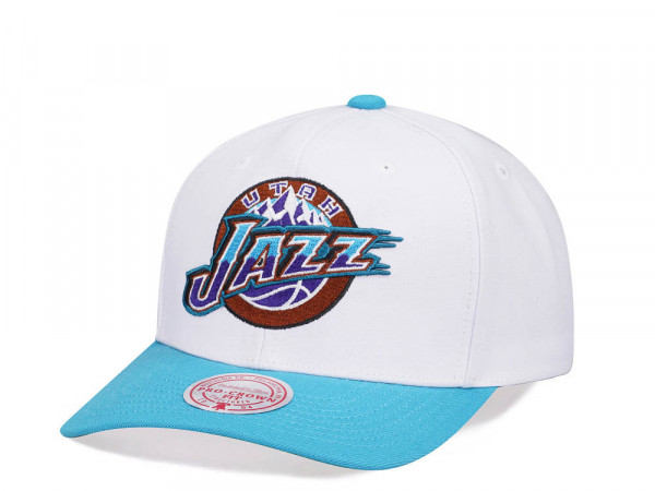 Mitchell & Ness Utah Jazz Team Two Tone 2.0 Pro White Snapback Cap