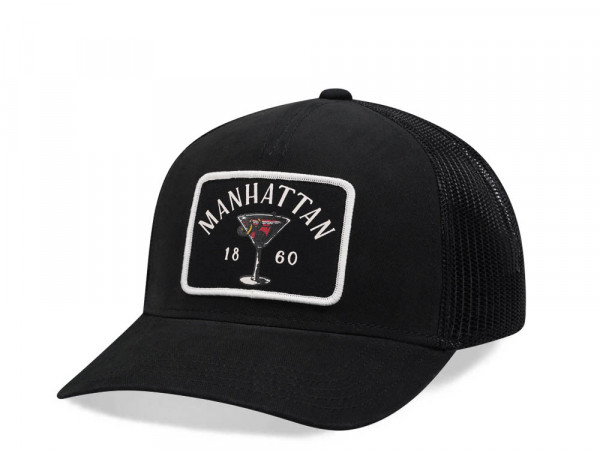 American Needle Manhatten Archive Valin Black Trucker Snapback Cap