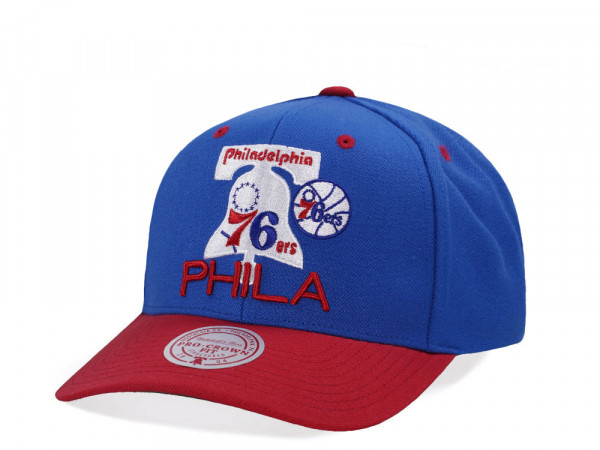 Mitchell & Ness Philadelphia 76ers Two Tone Pro Crown Fit Snapback Cap