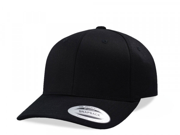 Yupoong Basic Black Curved Snapback Cap