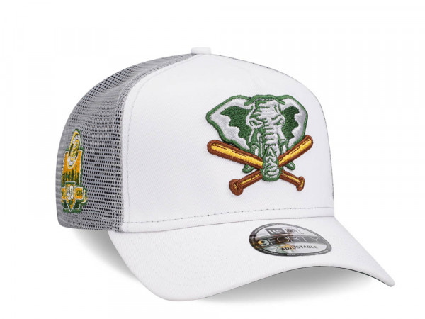 New Era Oakland Athletics 40th Anniversary White 9Forty A Frame Trucker Snapback Cap