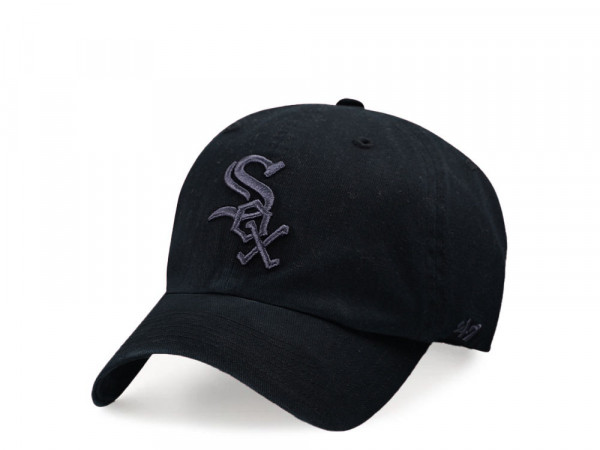 47Brand Chicago White Sox Black Clean up Strapback Cap