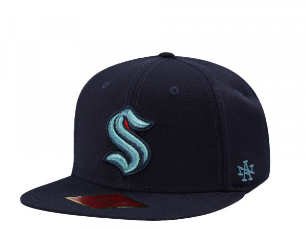 American Needle Seattle Kraken 400 Series Navy Snapback Cap