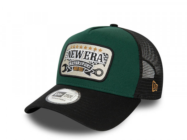 New Era Motorsport Patch A Frame Trucker Strapback Cap