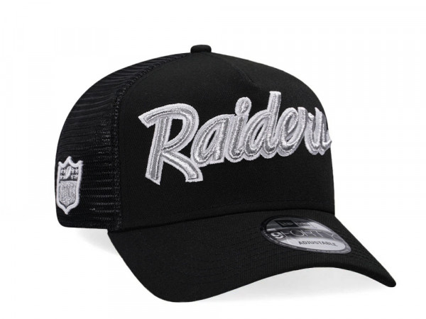 New Era Las Vegas Raiders Metallic Edition Trucker A Frame Snapback Cap