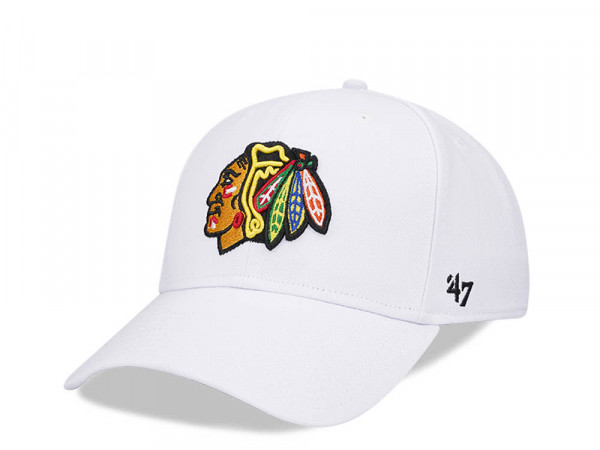 47Brand Chicago Blackhawks White MVP Snapback Cap